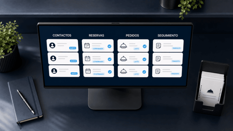 Organización de clientes, pedidos y contactos en un sistema digital
