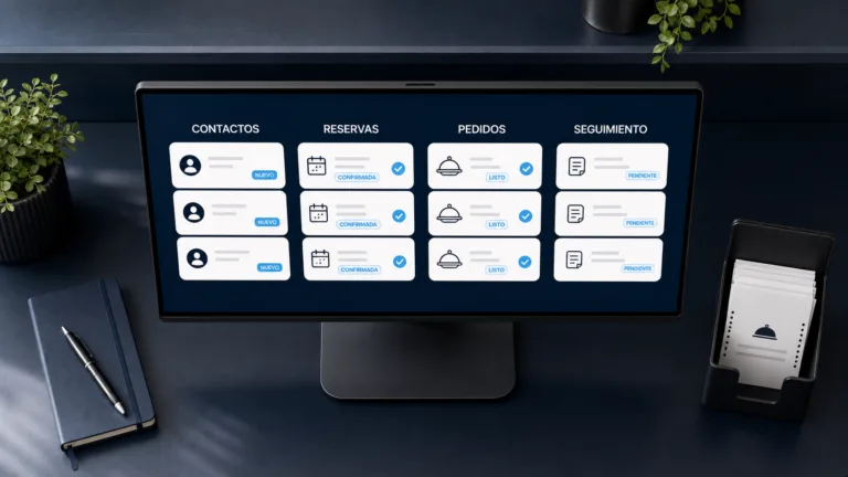 Organización de clientes, pedidos y contactos en un sistema digital